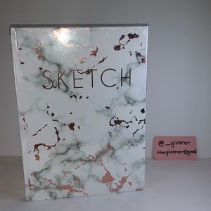 8 x 11 Marble & Rose Gold Foil Hardcover Sketch Book Stationary